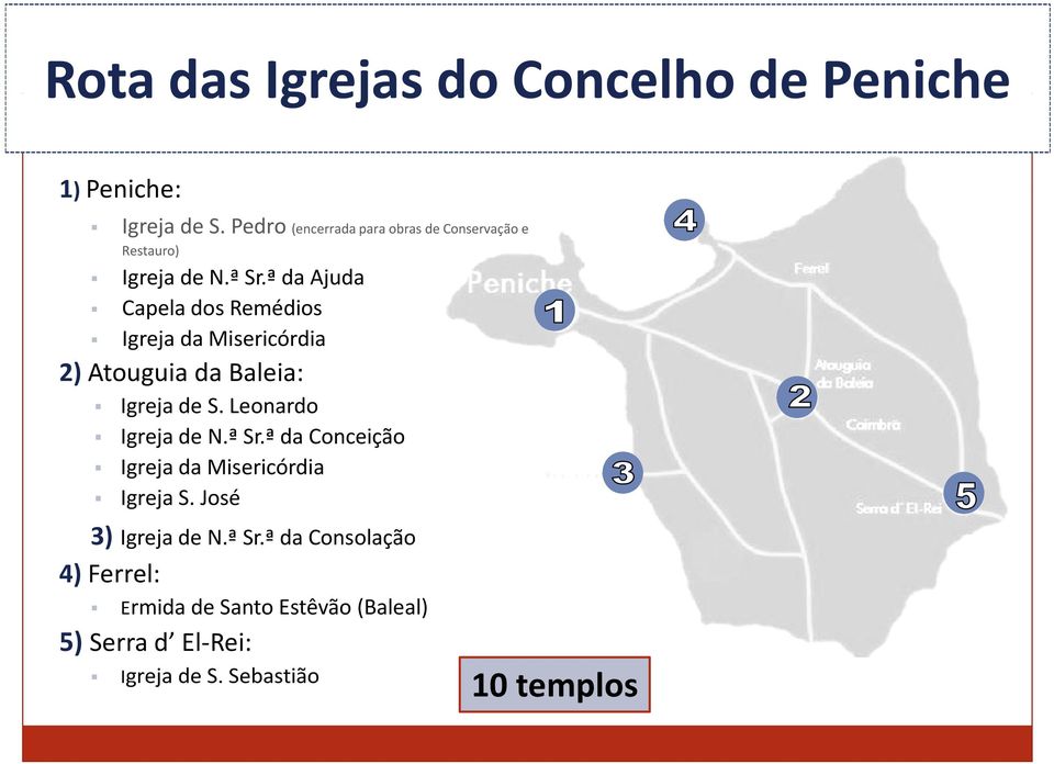 ª da Ajuda Capela dos Remédios Igreja da Misericórdia 2) Atouguia da Baleia: Igreja de S.