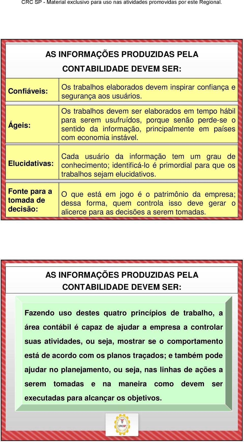 Cada usuário da informação tem um grau de conhecimento; identificá-lo é primordial para que os trabalhos sejam elucidativos.