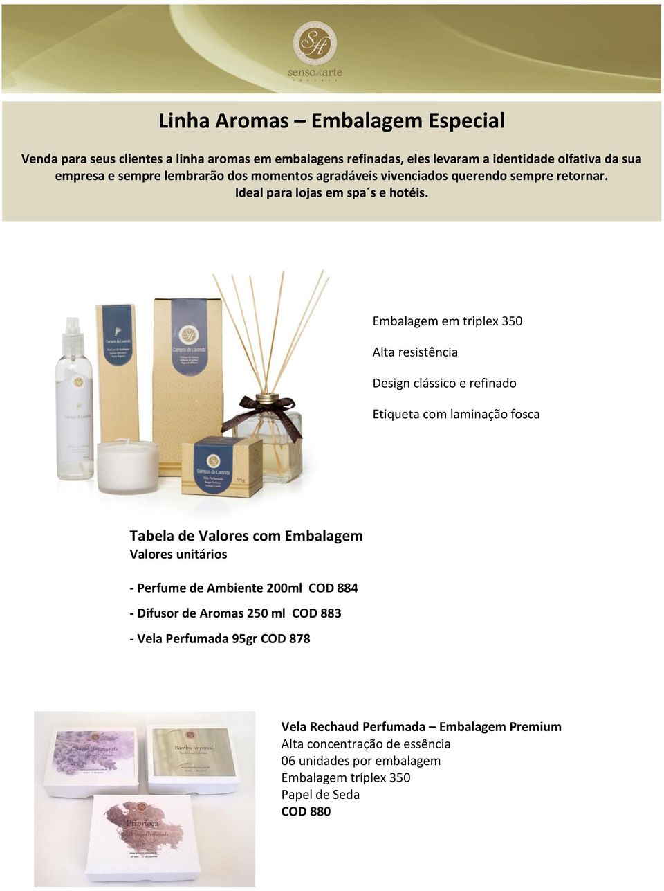 Embalagem em triplex 350 Alta resistência Design clássico e refinado Etiqueta com laminação fosca : Tabela de Valores com Embalagem Valores unitários - Perfume de