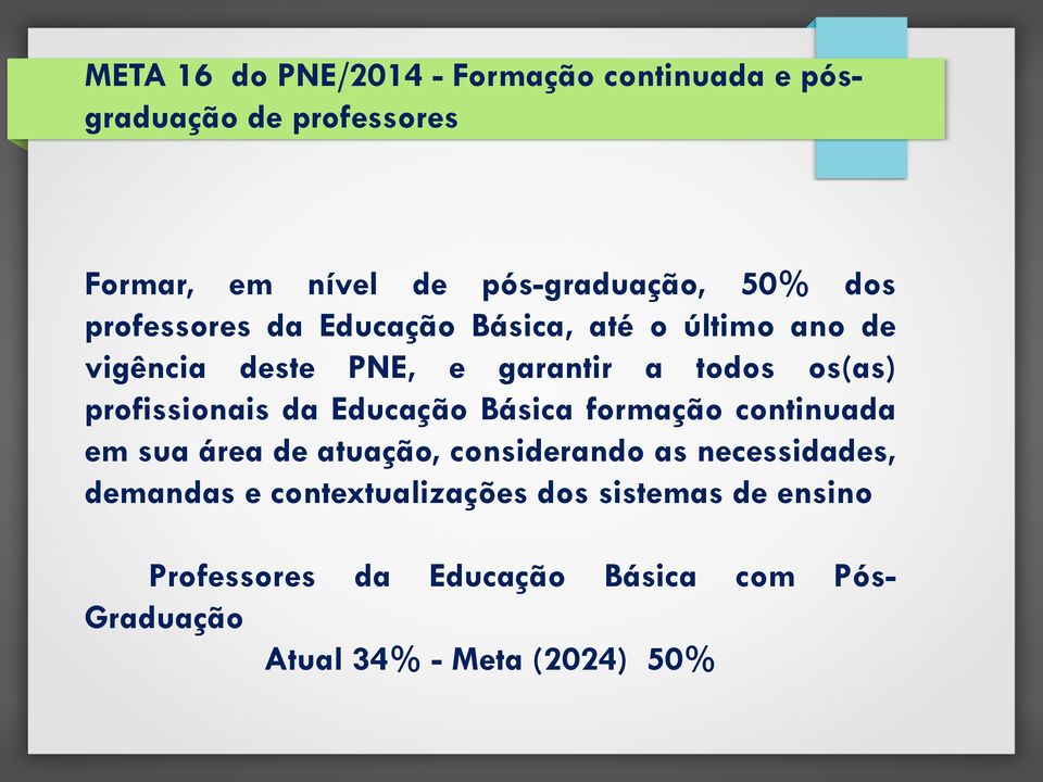 profissionais da Educação Básica formação continuada em sua área de atuação, considerando as necessidades,