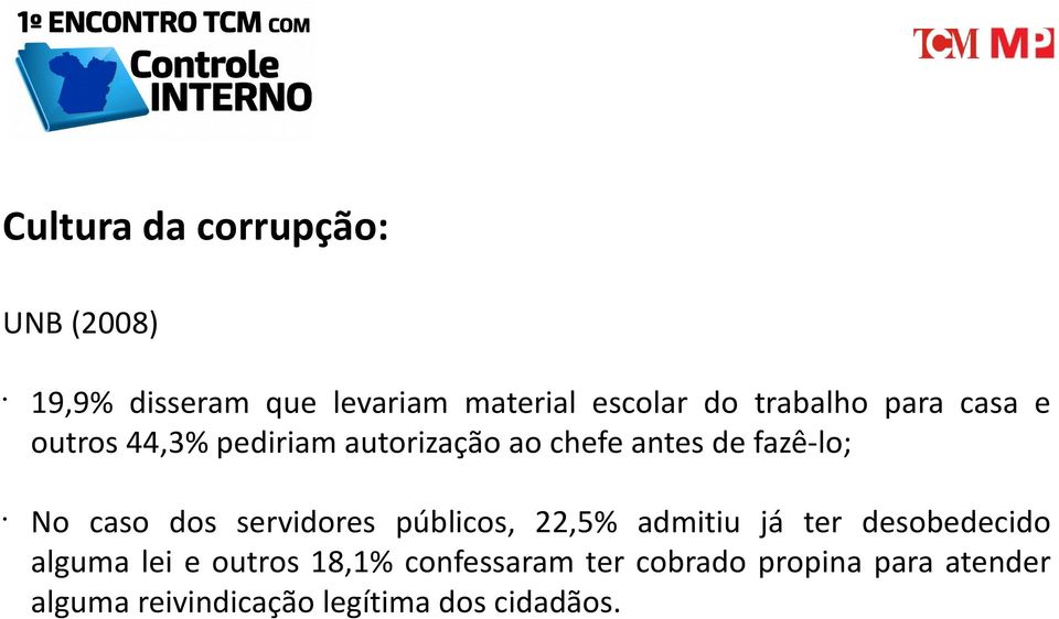 caso dos servidores públicos, 22,5% admitiu já ter desobedecido alguma lei e outros