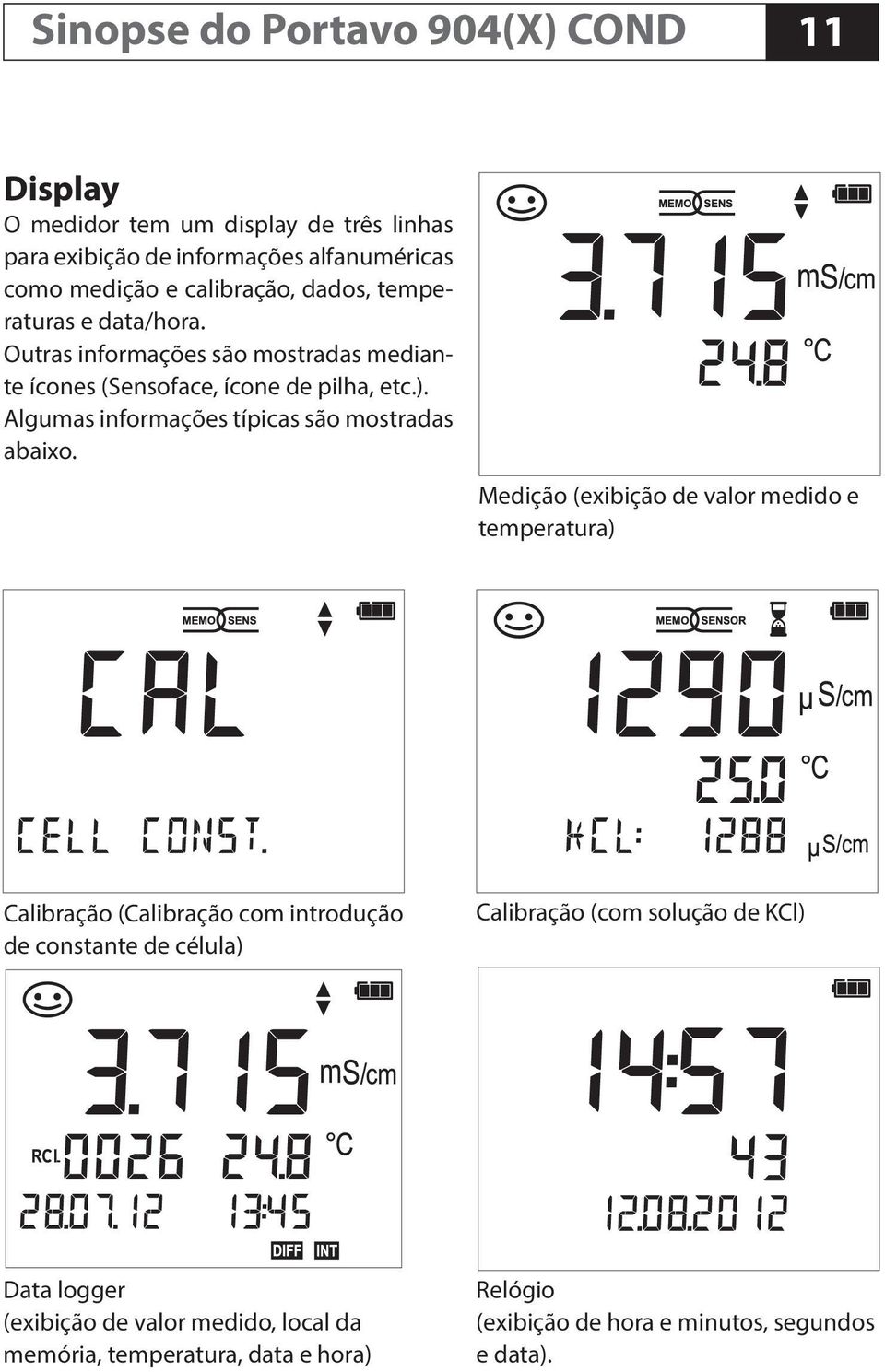 Algumas informações típicas são mostradas abaixo.