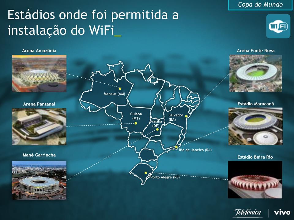Pantanal Estádio Maracanã Cuiabá (MT) Brasília (DF) Salvador