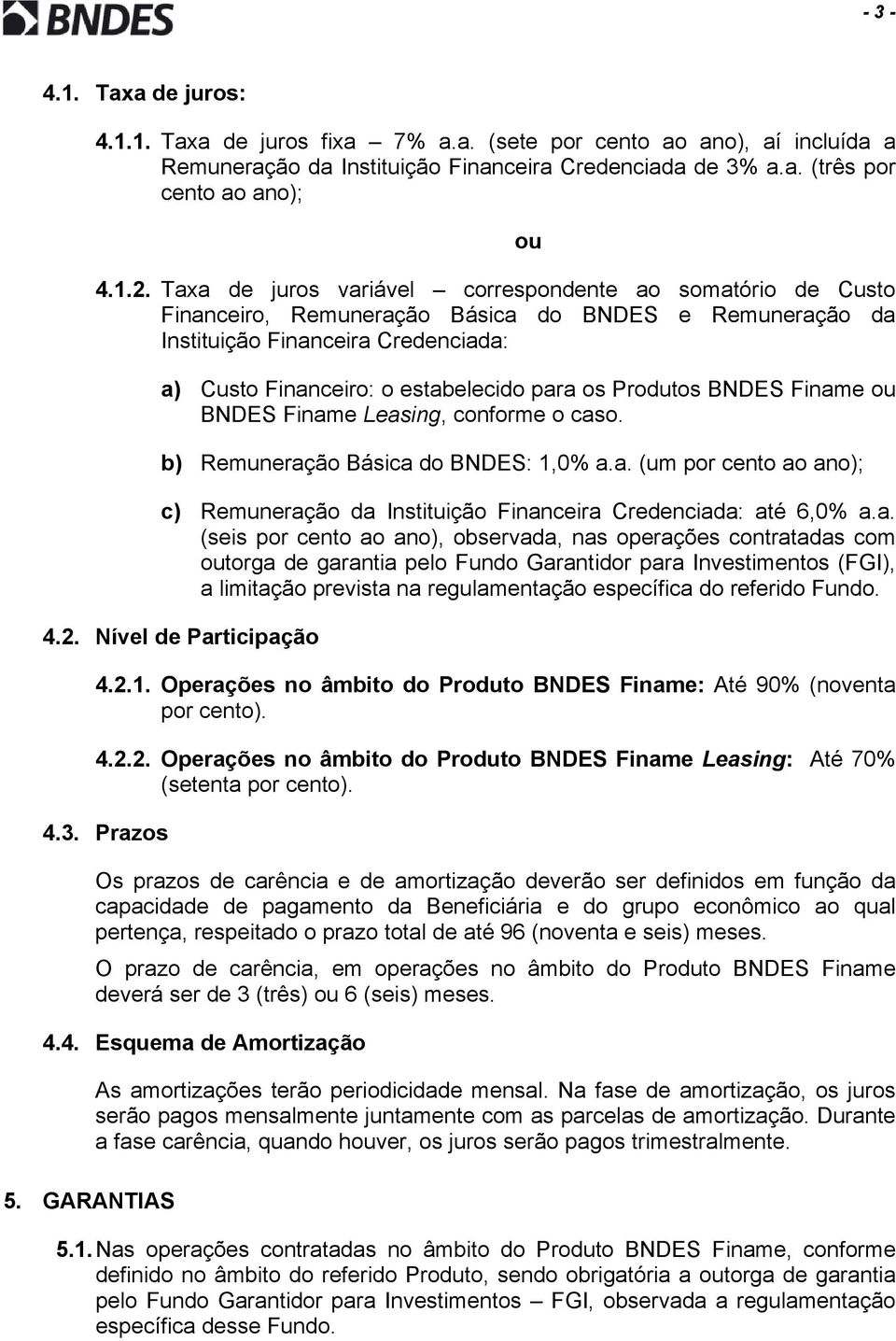 Produtos BNDES Finam