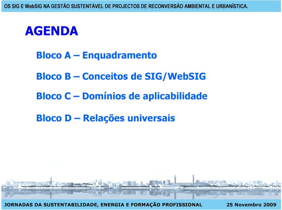 SIG/WebSIG Bloco C Domínios de