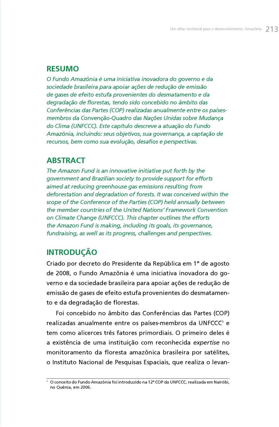 Convenção-Quadro das Nações Unidas sobre Mudança do Clima (UNFCCC).