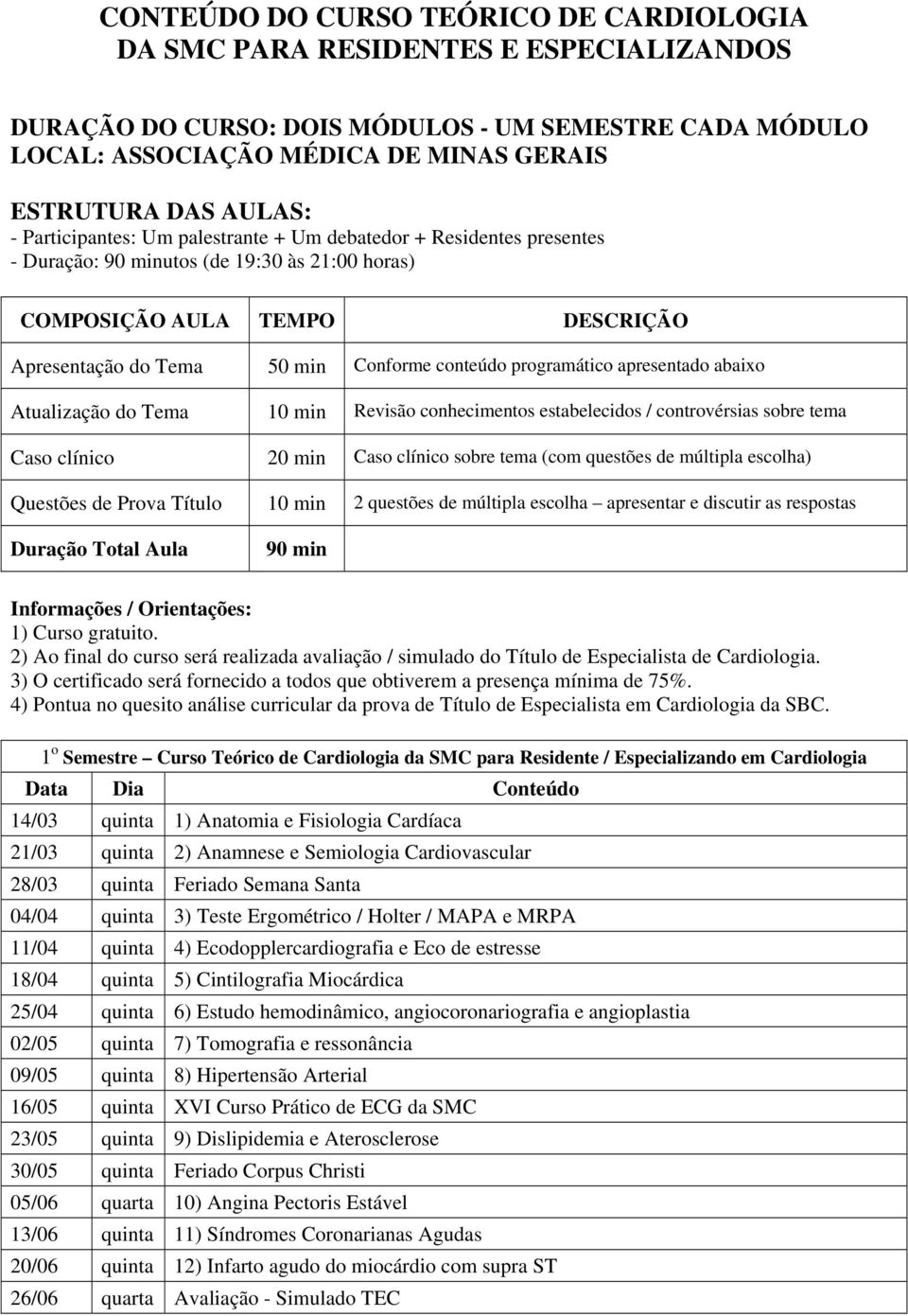 conteúdo programático apresentado abaixo Atualização do Tema 10 min Revisão conhecimentos estabelecidos / controvérsias sobre tema 20 min sobre tema (com questões de múltipla escolha) Questões de