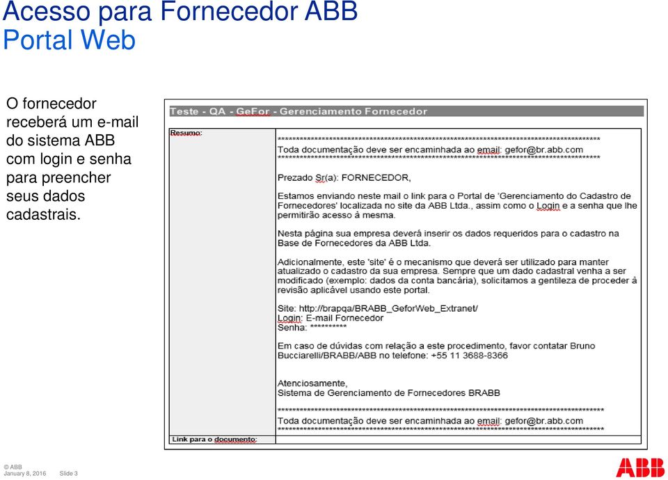 sistema ABB com login e senha para