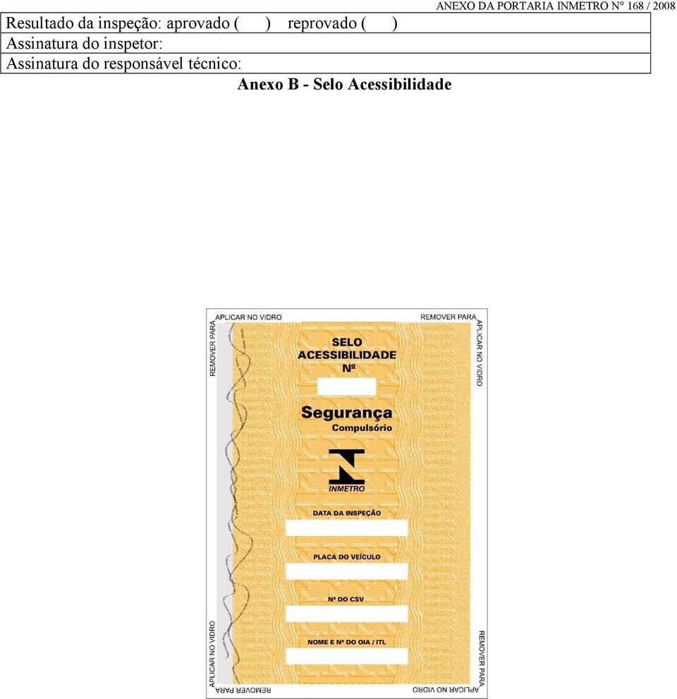 Assinatura do responsável técnico: Anexo B -