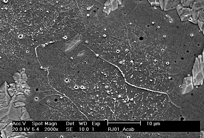 Capitulo VI - Resultados e Discussões: Parte 2 173 Figura 103 - a) Micrografia exibindo a presença de Cr2N finamente dispersos na α (círculos pontilhados) e na forma de filmes nos contornos α/α