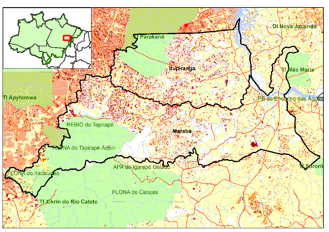 ITUPIRANGA PA População 2008: 42.332 habitantes Área Oficial: 7.880 km2 Área de Floresta Original: 6.993 km2 Área de Floresta Atual: 2.