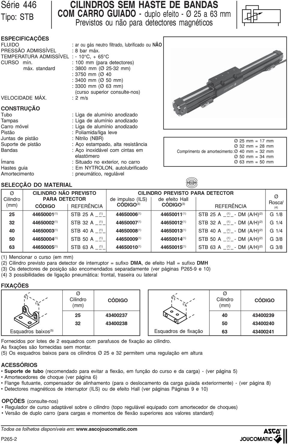 standard : 38 mm ( -3 mm) : 37 mm ( 4 : 34 mm ( mm) : 33 mm ( 63 mm) (curso superior consulte-nos) VEOCIDADE MÁX.