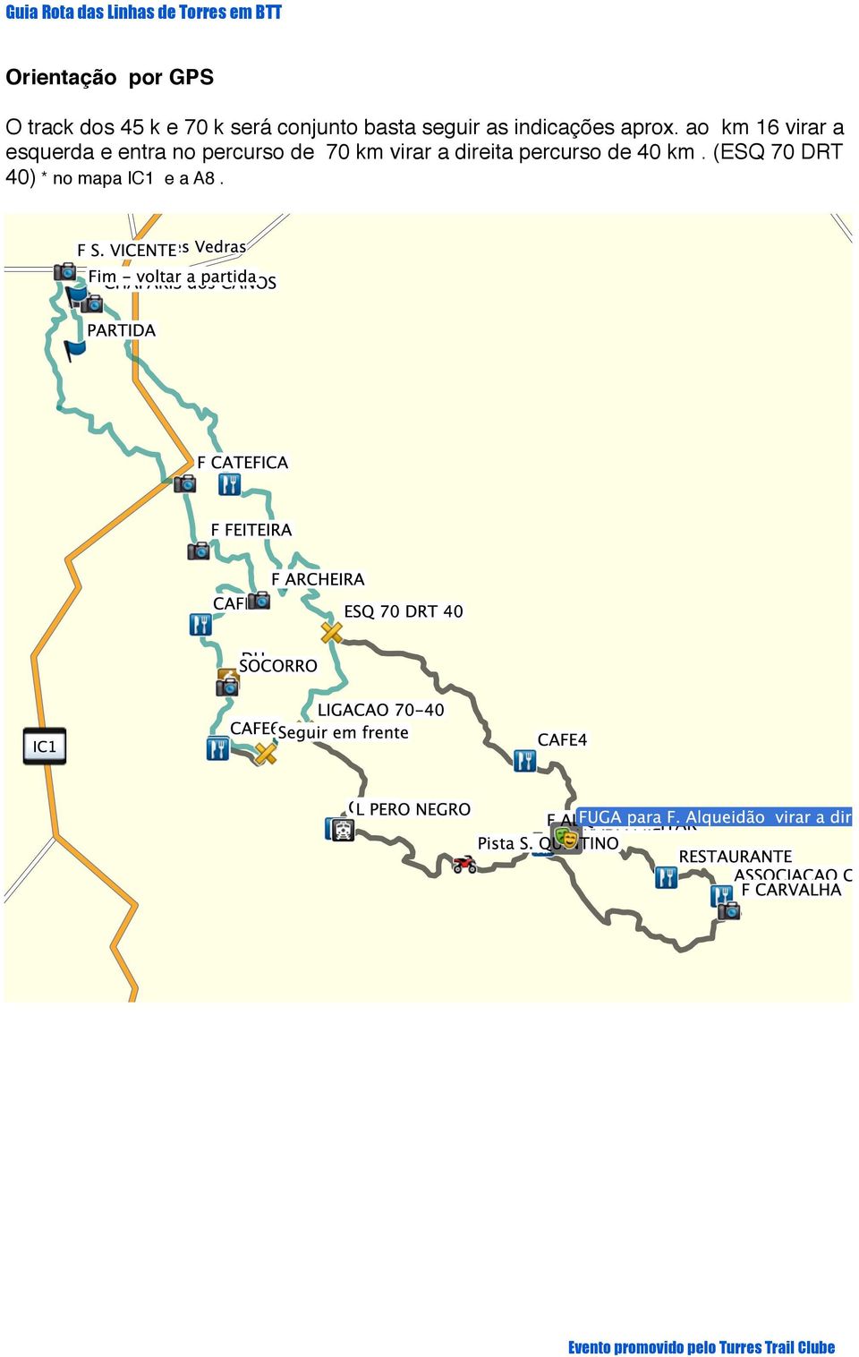 ao km 16 virar a esquerda e entra no percurso de 70 km