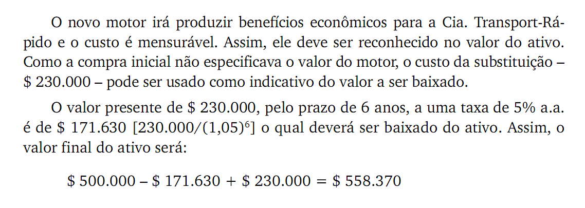 O custo no novo motor poderá ser reconhecido como imobilizado?