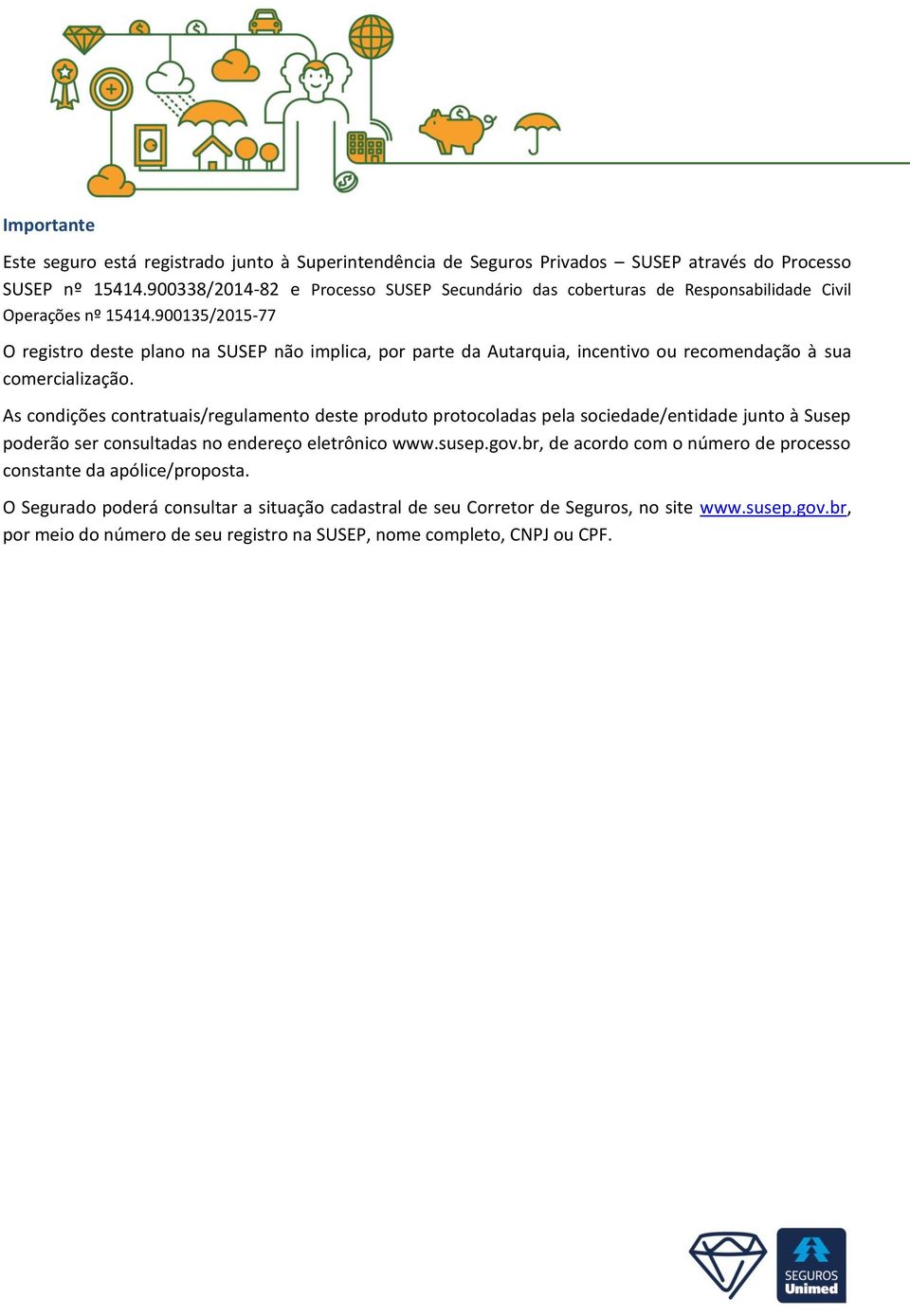 900135/2015-77 O registro deste plano na SUSEP não implica, por parte da Autarquia, incentivo ou recomendação à sua comercialização.