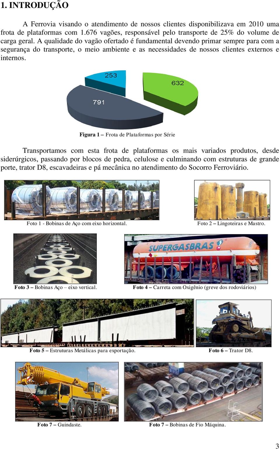 Figura 1 Frota de Plataformas por Série Transportamos com esta frota de plataformas os mais variados produtos, desde siderúrgicos, passando por blocos de pedra, celulose e culminando com estruturas