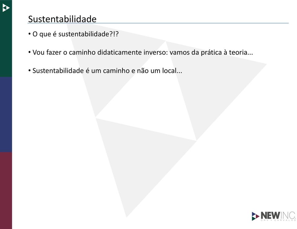 !? Vou fazer o caminho didaticamente