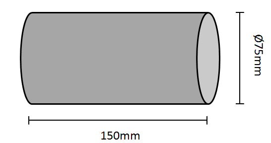 Este aço foi adquirido comercialmente na fornecedora Villares Metals, sob numeração interna de N4501. O substrato se apresentava com 150 mm de comprimento e 75 mm de diâmetro, como mostra a figura 27.