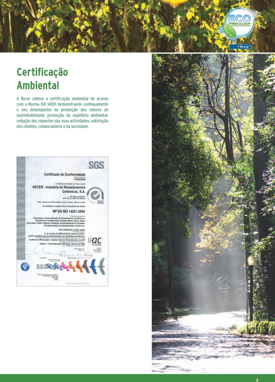 valores de sustentabilidade: promoção do equilíbrio ambiental, redução dos