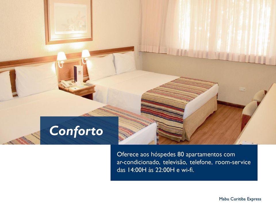 televisão, telefone, room-service das