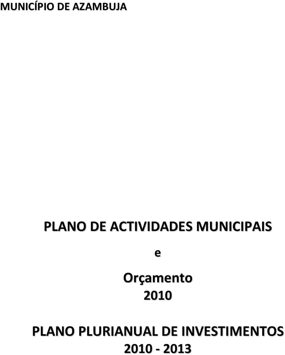 Orçamento 2010 PLANO