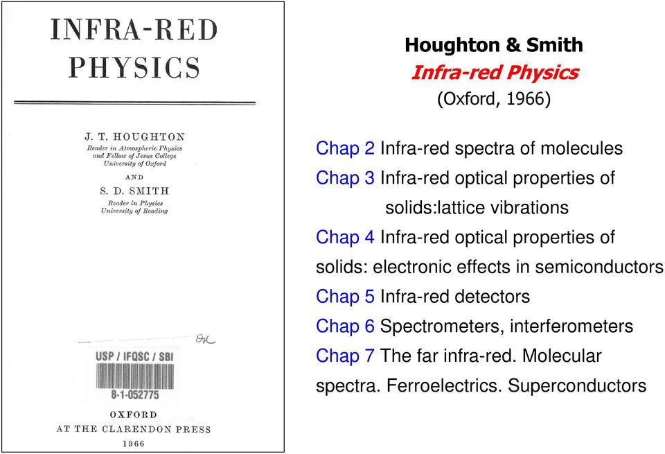 of solids: electronic effects in semiconductors Chap 5 Infra-red detectors Chap 6