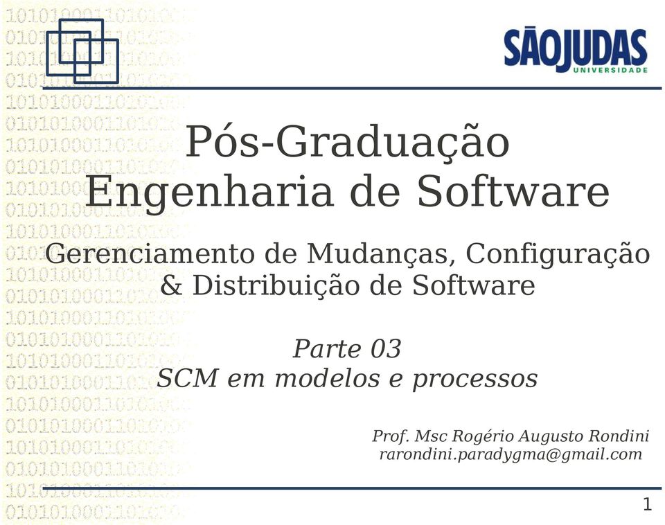 Software Parte 03 SCM em modelos e processos Prof.