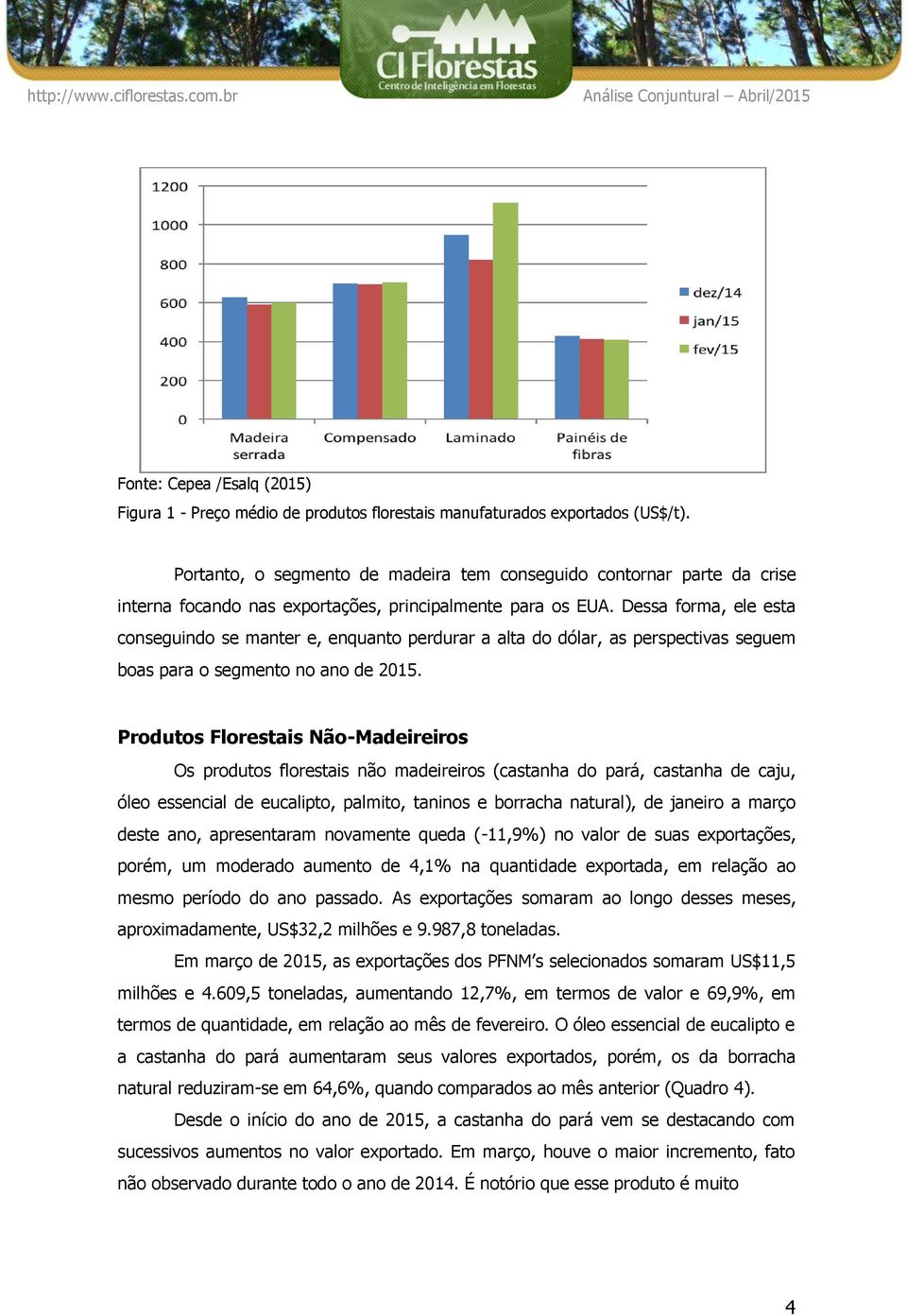 Dessa forma, ele esta conseguindo se manter e, enquanto perdurar a alta do dólar, as perspectivas seguem boas para o segmento no ano de 2015.