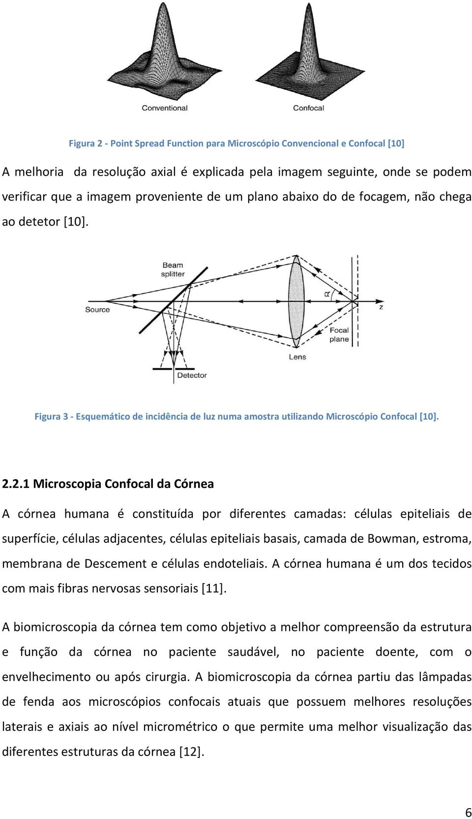 2 The point spread functions of conventional and confocal microscopes showing the improvement in lateral resolution that may be obtained in the confocal case. FIGURE 10.