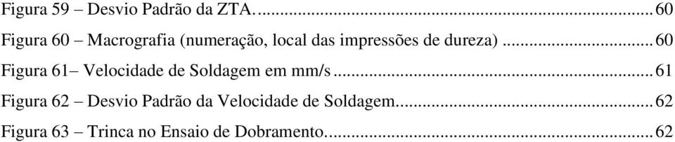 dureza)... 60 Figura 61 Velocidade de Soldagem em mm/s.