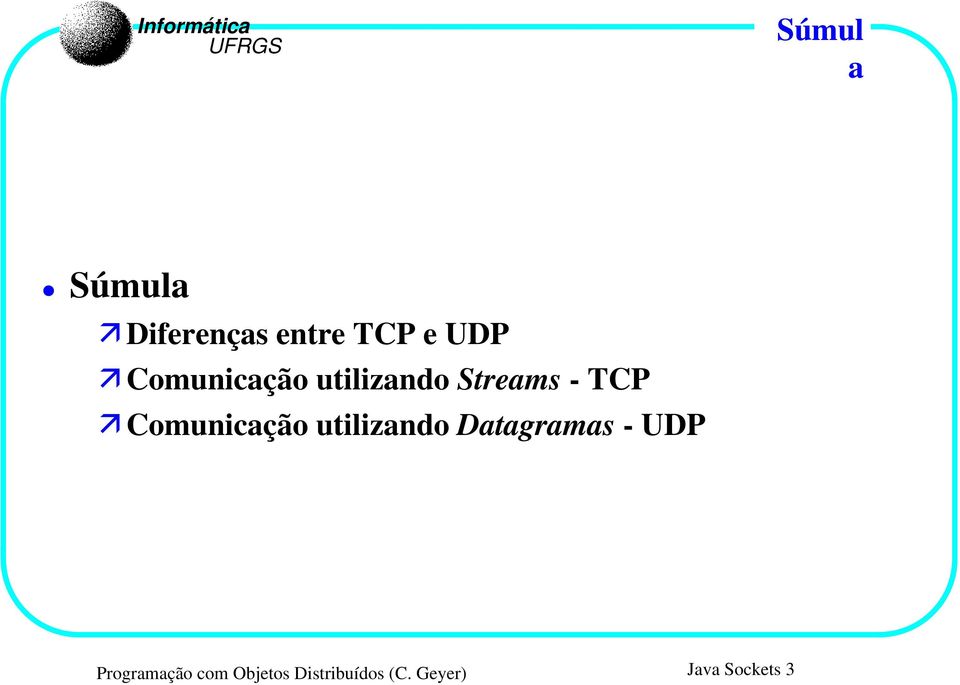 Comunicação utilizando Datagramas - UDP