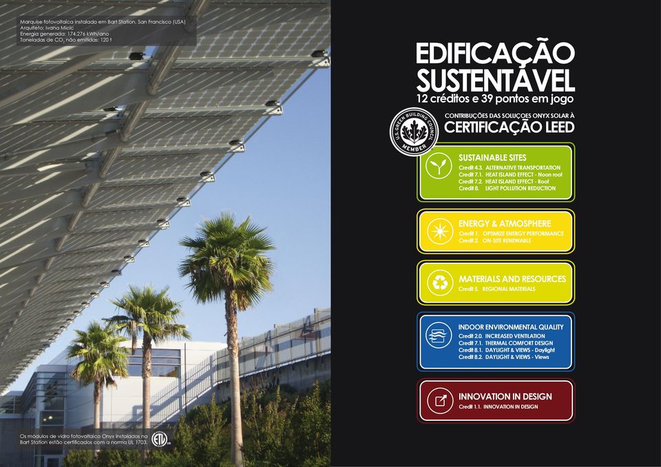 1. Credit 7.2. Credit 8. ALTERNATIVE TRANSPORTATION HEAT ISLAND EFFECT - Noon roof HEAT ISLAND EFFECT - Roof Light pollution reduction ENERGY & ATMOSPHERE Credit 1.