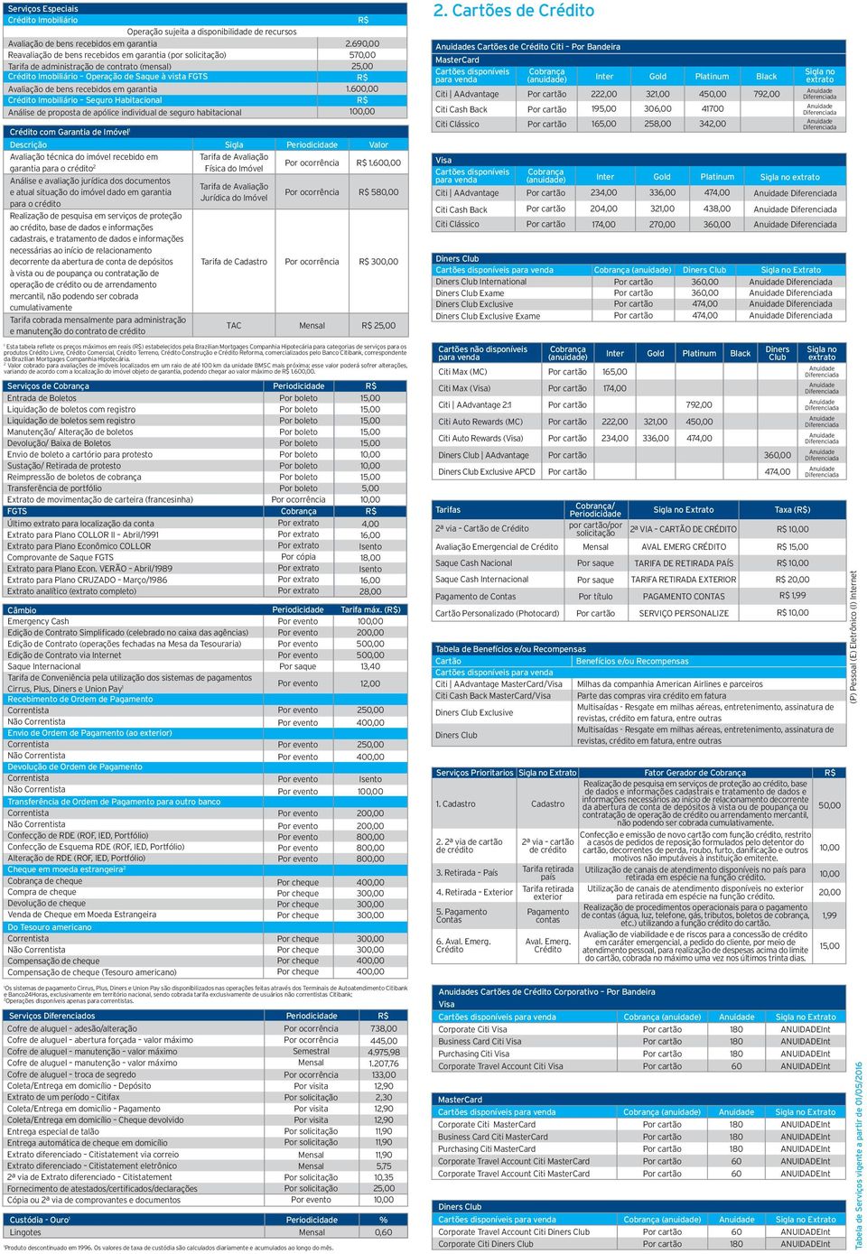 individual de seguro habitacional 1 Esta tabela reflete os preços máximos em reais () estabelecidos pela Brazilian Mortgages Companhia Hipotecária para categorias de serviços para os produtos Crédito