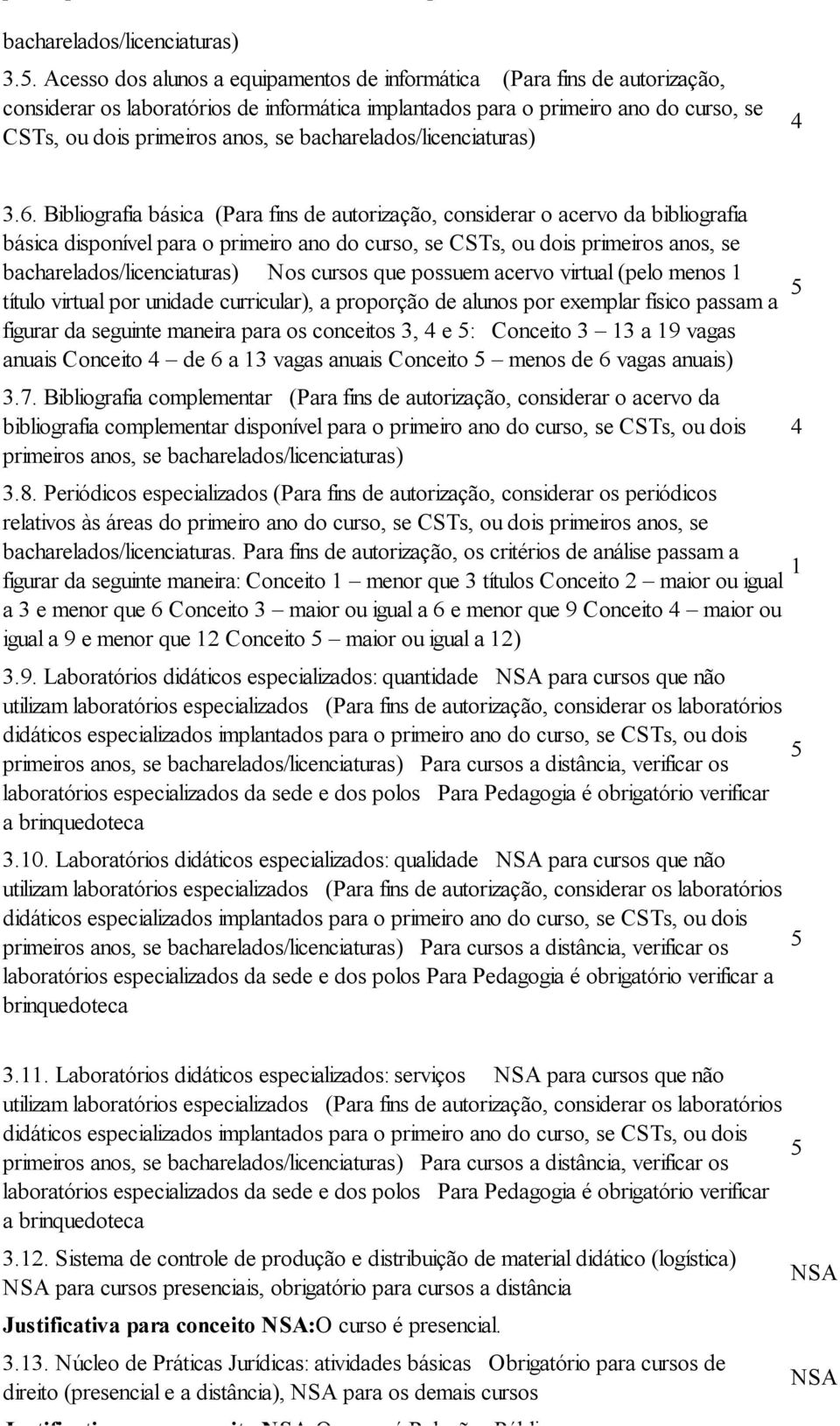 bacharelados/licenciaturas) 4 3.6.