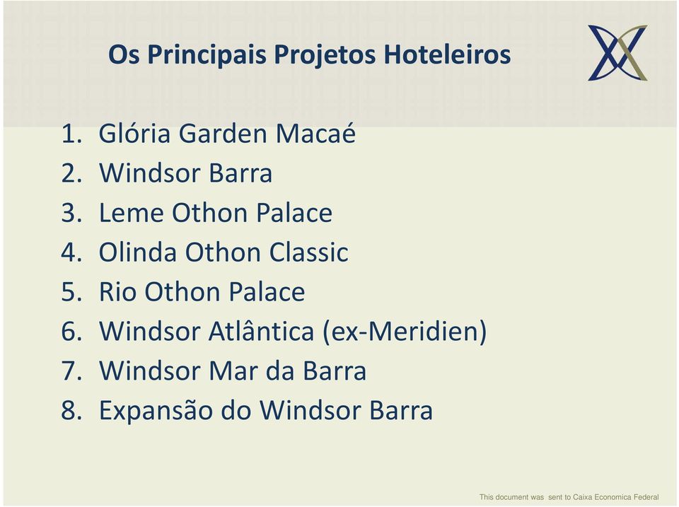 Leme Othon Palace 4. Olinda Othon Classic 5.