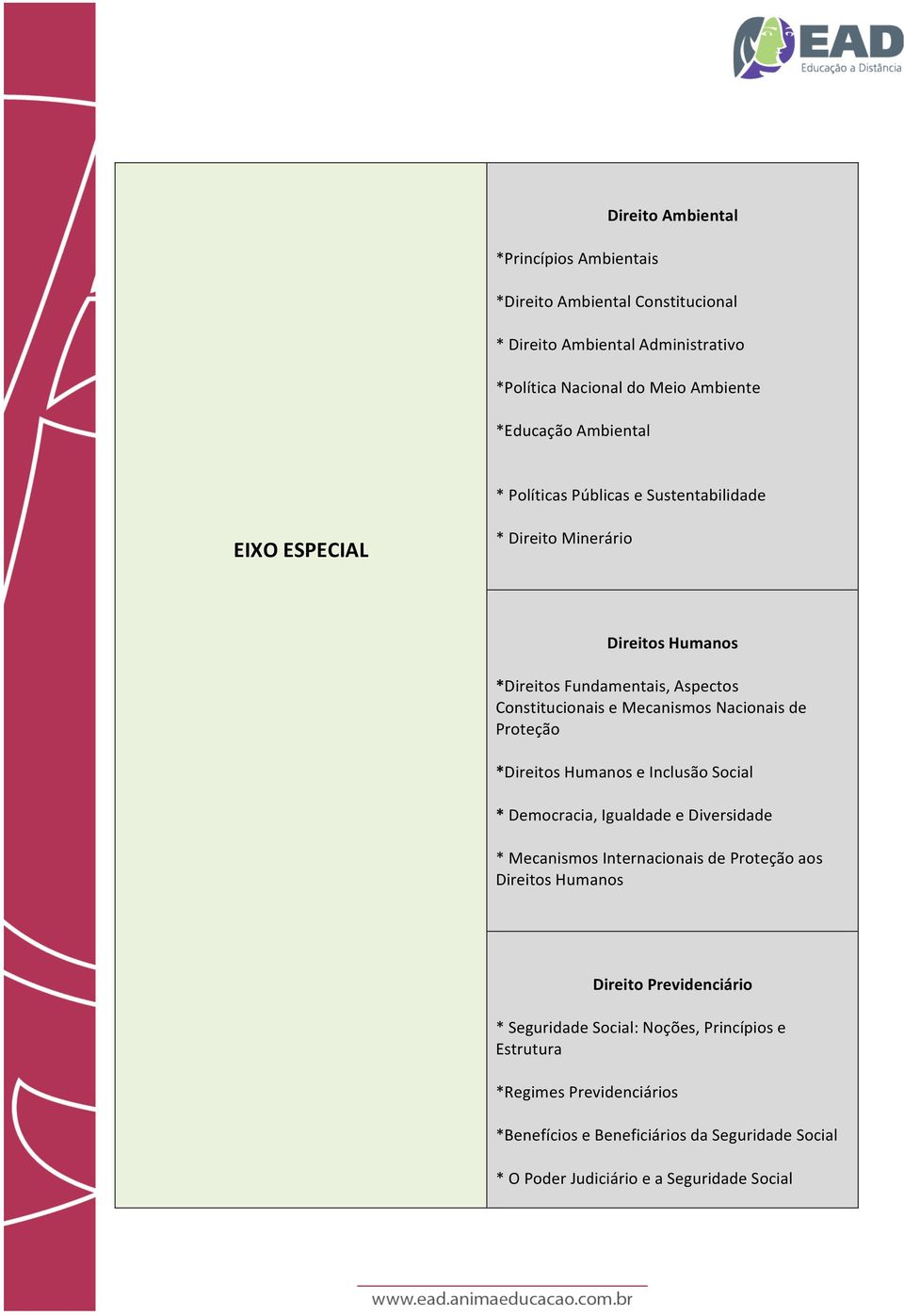 Proteção *Direitos Humanos e Inclusão Social * Democracia, Igualdade e Diversidade * Mecanismos Internacionais de Proteção aos Direitos Humanos Direito Previdenciário