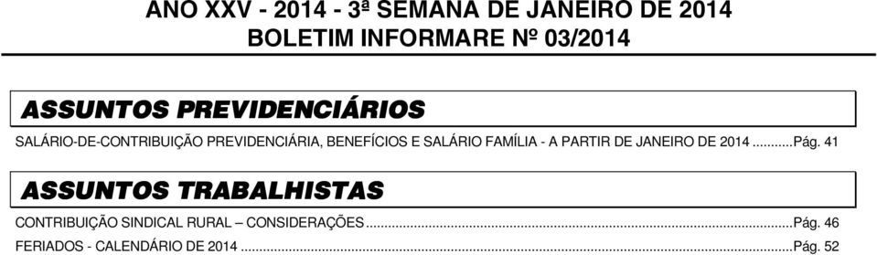 SALÁRIO FAMÍLIA - A PARTIR DE JANEIRO DE 2014...Pág.