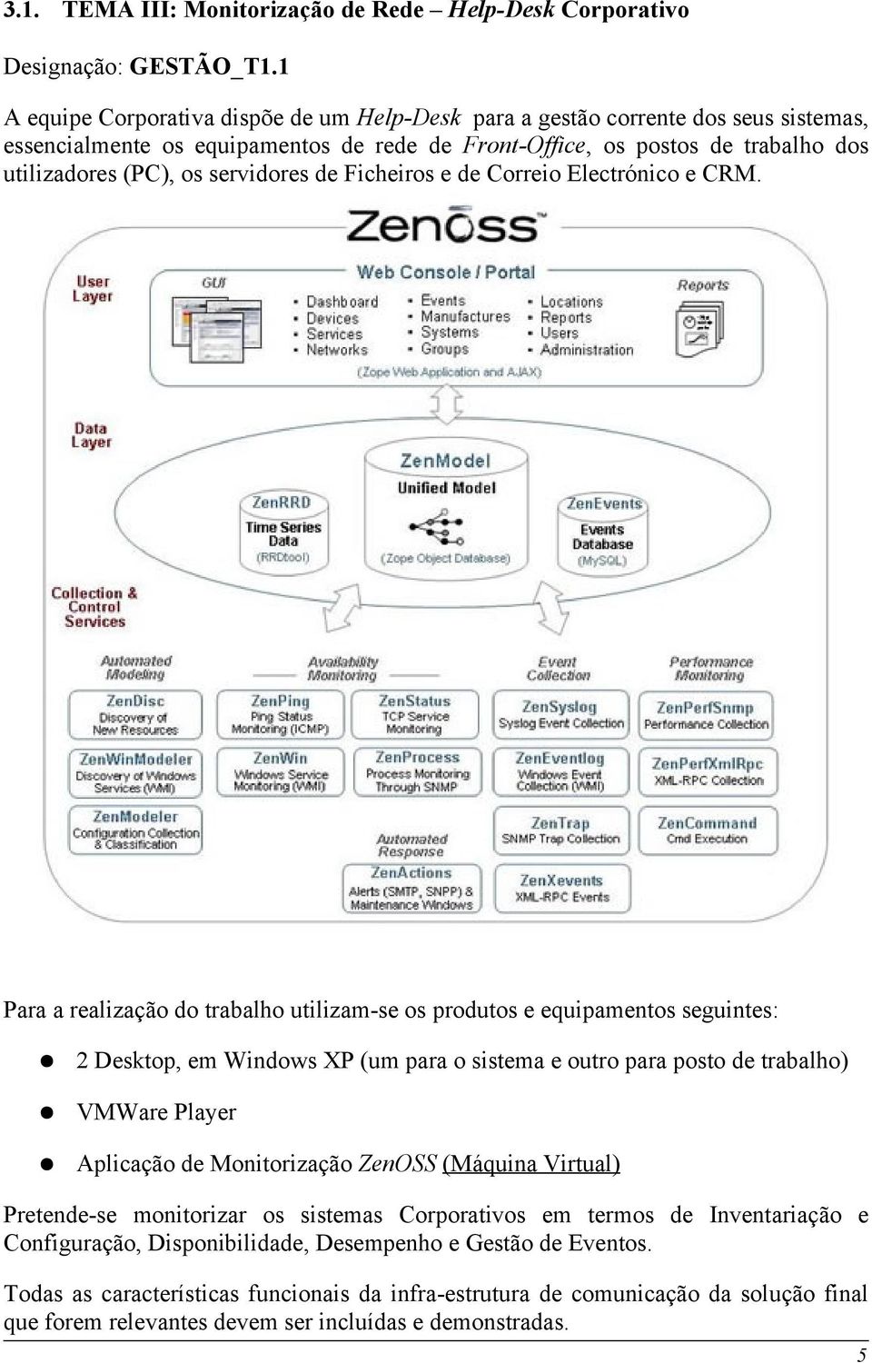 Front-Office, os postos de trabalho dos utilizadores (PC), os servidores de Ficheiros e de Correio Electrónico e CRM.