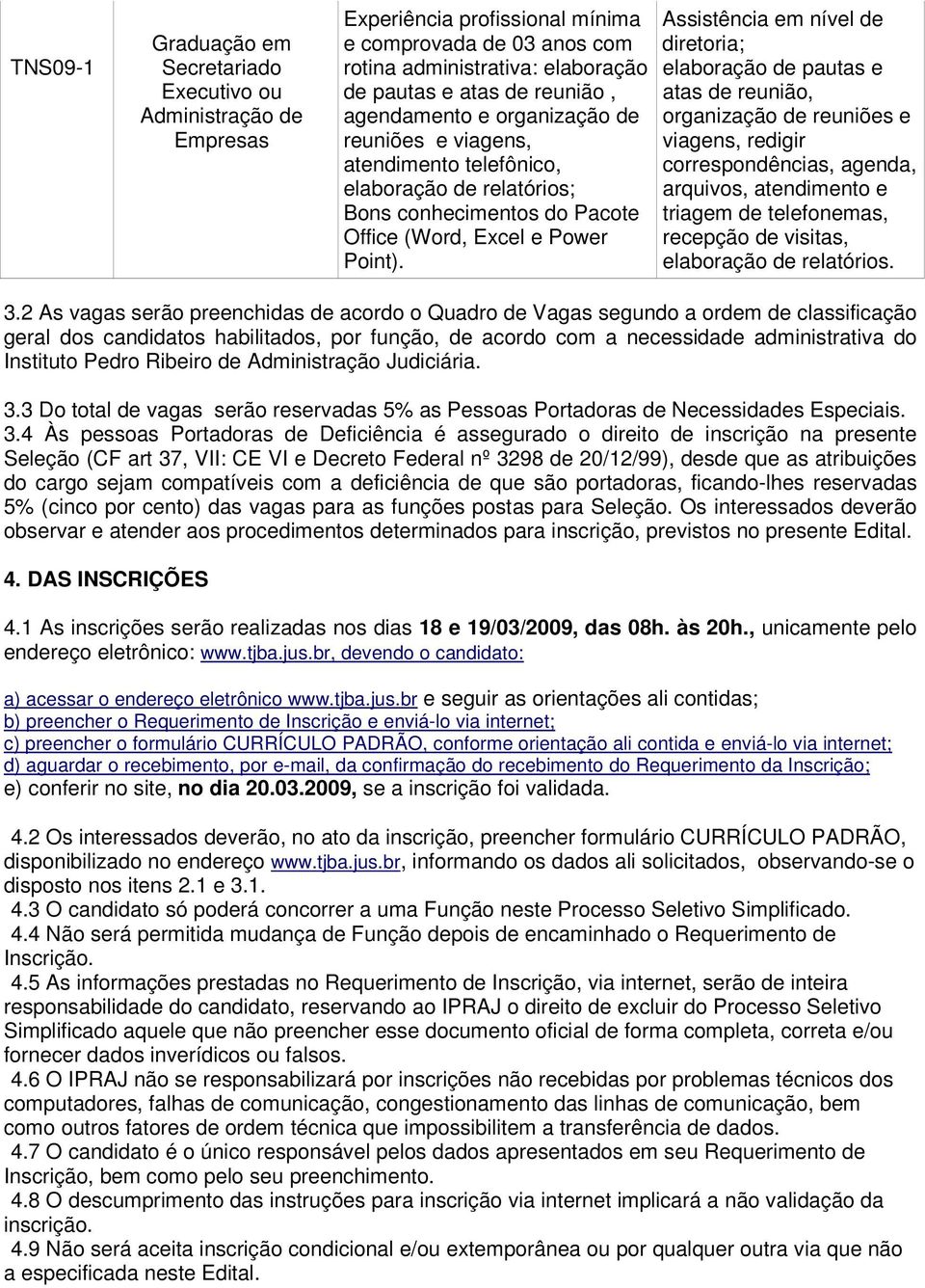 Assistência em nível de diretoria; elaboração de pautas e atas de reunião, organização de reuniões e viagens, redigir correspondências, agenda, arquivos, atendimento e triagem de telefonemas,