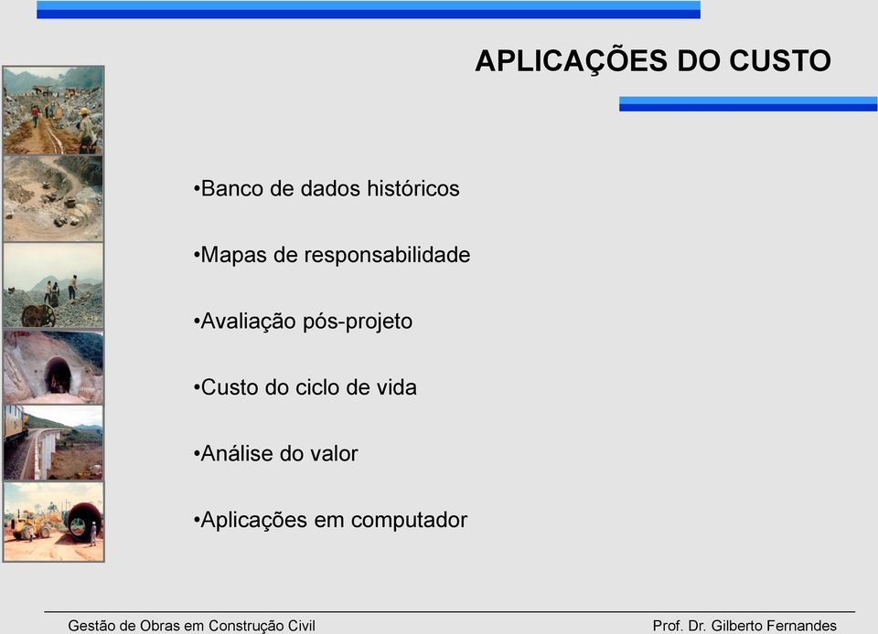 Avaliação pós-projeto Custo do ciclo de