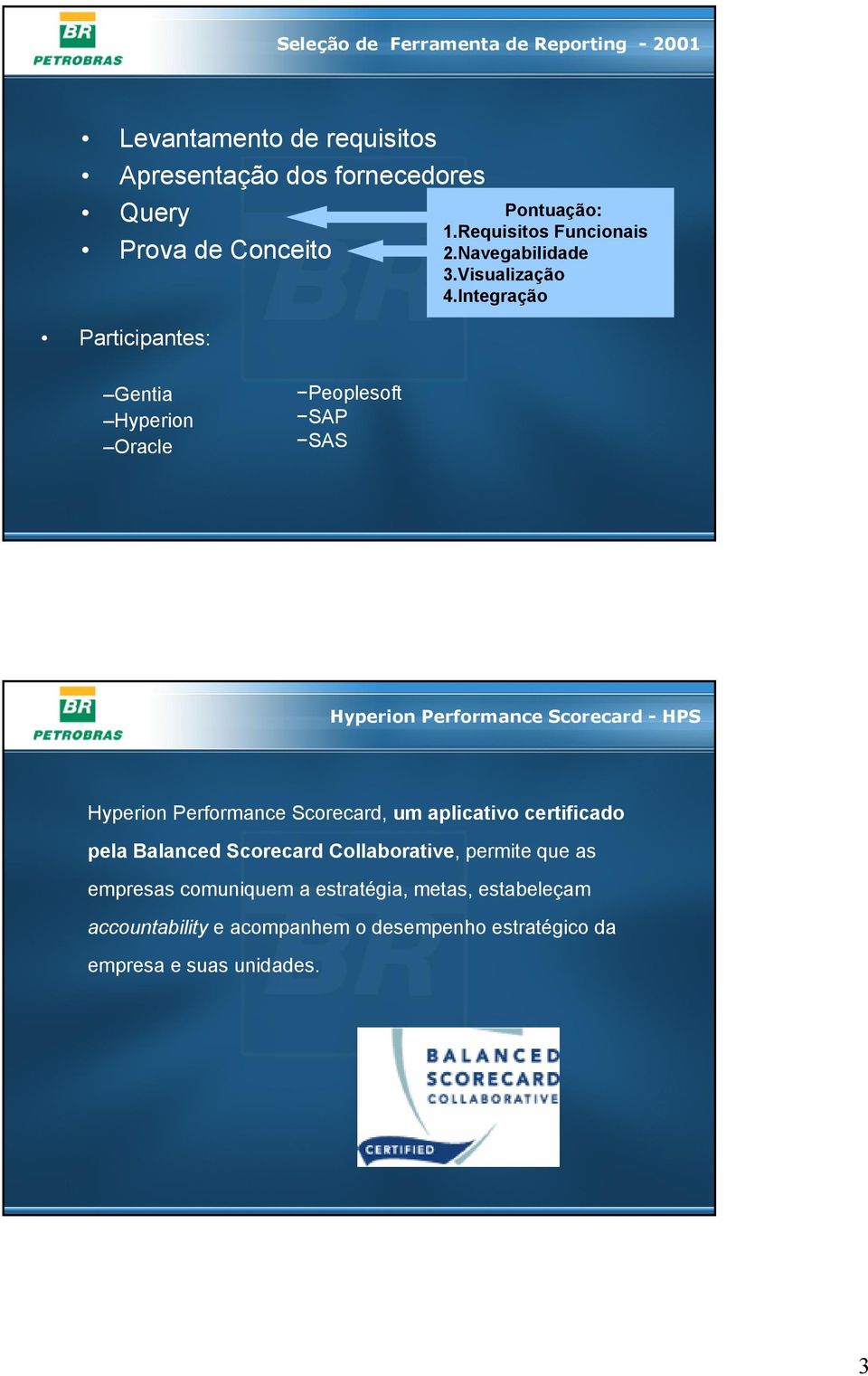 Integração Gentia Hyperion Oracle Peoplesoft SAP SAS Hyperion Performance Scorecard - HPS Hyperion Performance Scorecard, um aplicativo