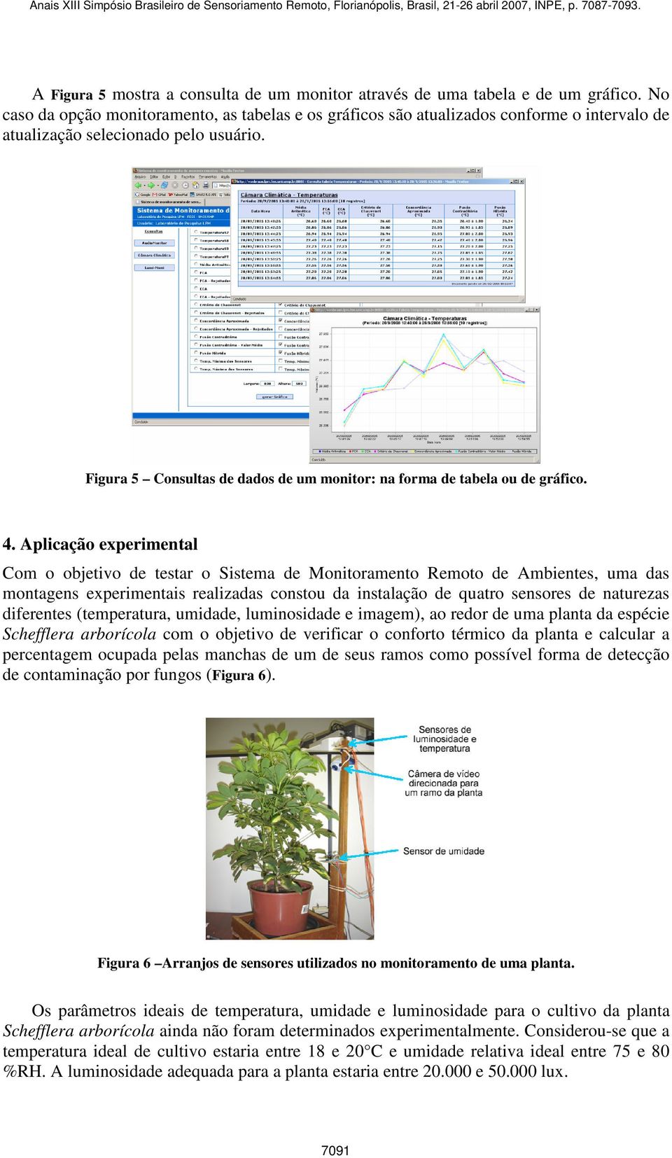 Figura 5 Consultas de dados de um monitor: na forma de tabela ou de gráfico. 4.