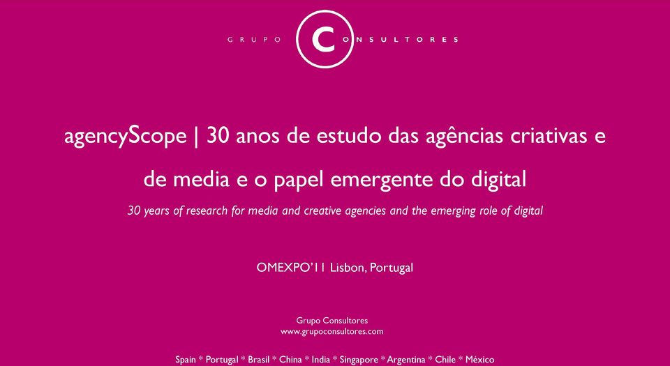 role of digital OMEXPO 11 Lisbon, Portugal Grupo Consultores www.grupoconsultores.