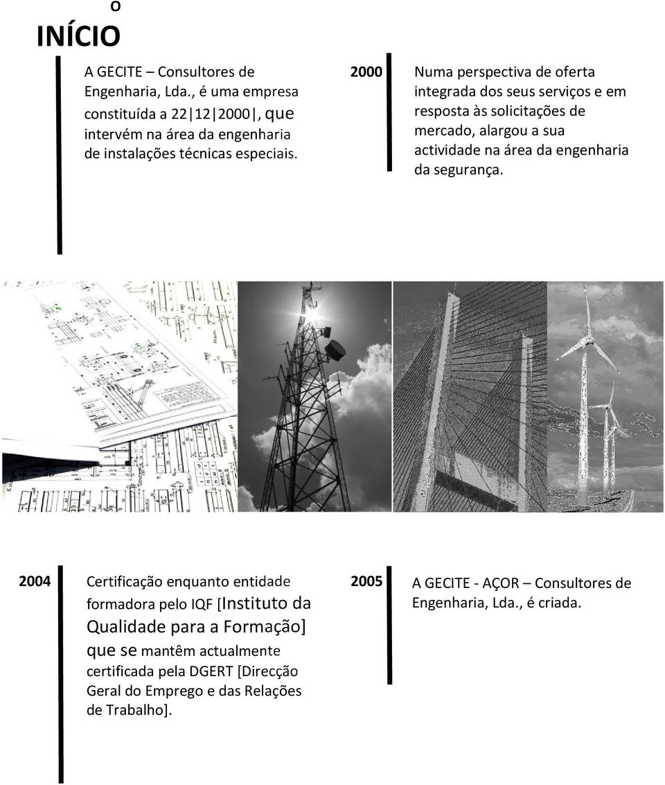 2000 Numa perspectiva de oferta integrada dos seus serviços e em resposta às solicitações de mercado, alargou a sua actividade na área da