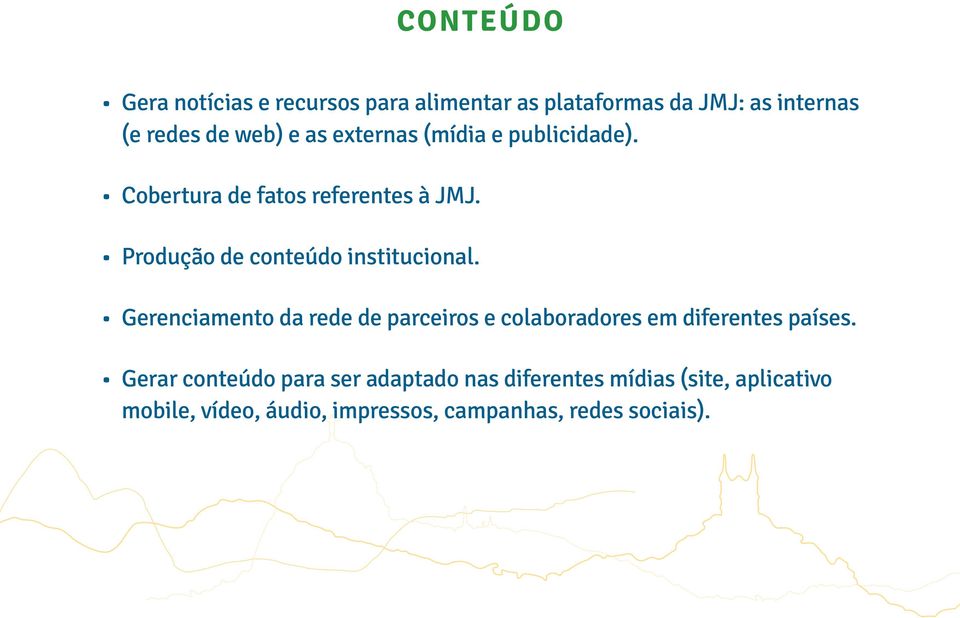 Produção de conteúdo institucional.