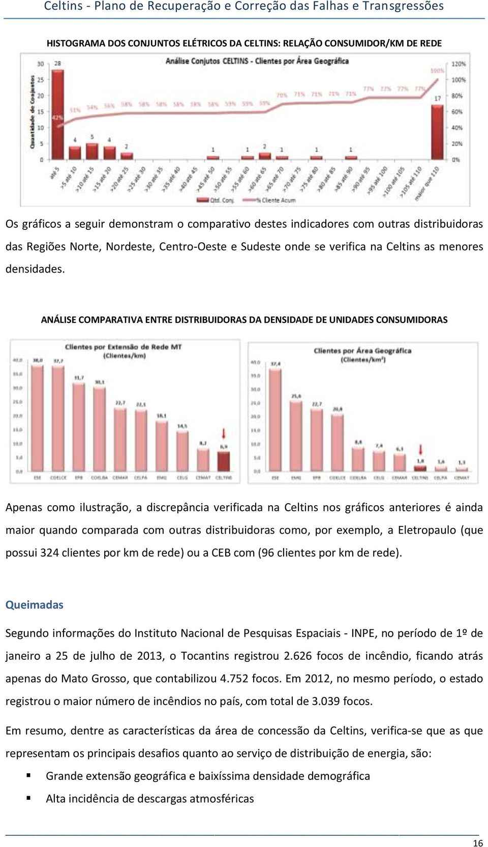 ANÁLISE COMPARATIVA ENTRE DISTRIBUIDORAS DA DENSIDADE DE UNIDADES CONSUMIDORAS Apenas como ilustração, a discrepância verificada na Celtins nos gráficos anteriores é ainda maior quando comparada com