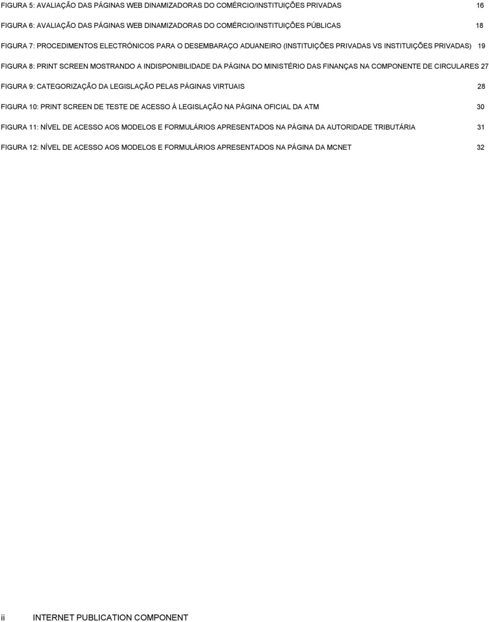 FINANÇAS NA COMPONENTE DE CIRCULARES 27 FIGURA 9: CATEGORIZAÇÃO DA LEGISLAÇÃO PELAS PÁGINAS VIRTUAIS 28 FIGURA 10: PRINT SCREEN DE TESTE DE ACESSO À LEGISLAÇÃO NA PÁGINA OFICIAL DA ATM 30 FIGURA