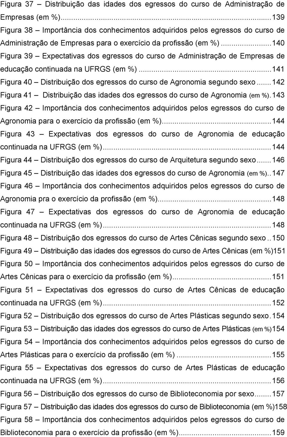 ..140 Figura 39 Expectativas dos egressos do curso de Administração de Empresas de educação continuada na UFRGS (em %)...141 Figura 40 Distribuição dos egressos do curso de Agronomia segundo sexo.