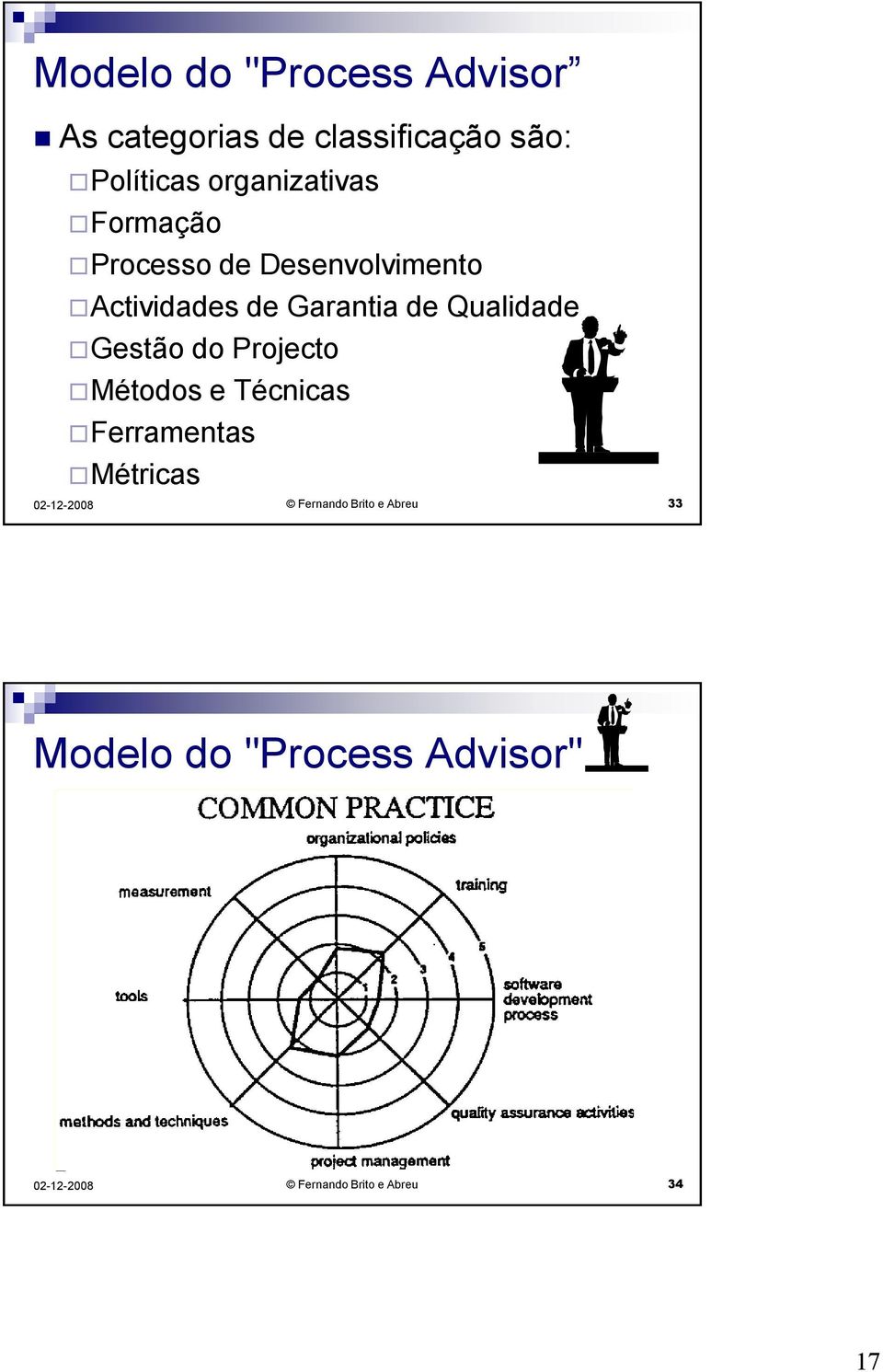 de Qualidade Gestão do Projecto Métodos e Técnicas Ferramentas Métricas