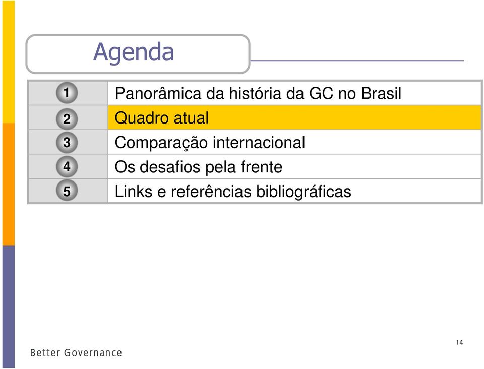 Comparação internacional Os desafios